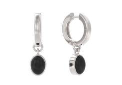 Серебряные cерьги висячие с агатом