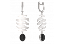 Серебряные cерьги висячие с агатом
