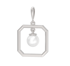Серебряная подвеска с жемчугом
