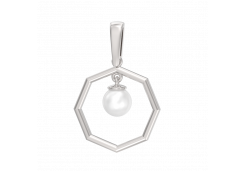 Серебряная подвеска с жемчугом