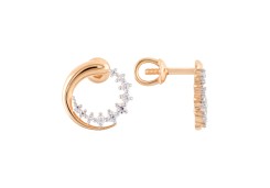 Золотые cерьги пусеты (гвоздики) с фианитом