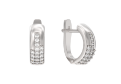 Серебряные cерьги с фианитом