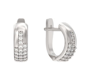 Серебряные cерьги с фианитом