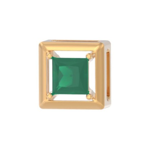 Золотая подвеска с агатом зеленым