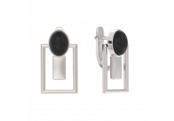 Серебряные cерьги классические с агатом