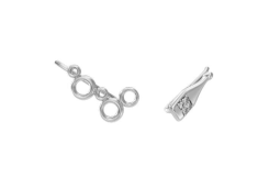 Серебряные cерьги классические с фианитом