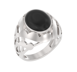 Серебряное кольцо с агатом