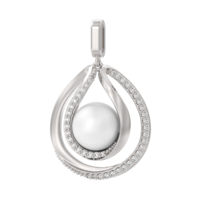 Серебряная подвеска с жемчугом