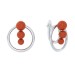 Серебряные cерьги классические с кораллом