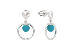 Серебряные cерьги висячие с бирюзой