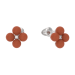 Серебряные cерьги пусеты (гвоздики) с кораллом
