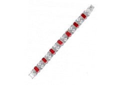 Серебряный браслет с кораллом