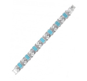 Серебряный браслет с бирюзой