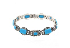 Серебряный браслет с бирюзой