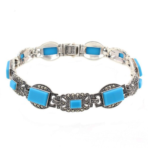 Серебряный браслет с бирюзой