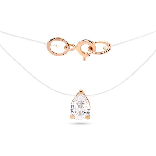 Подвеска на леске из золота с фианитом