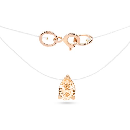 Подвеска на леске из золота с фианитом