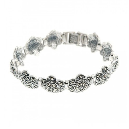 Серебряный браслет с марказитом