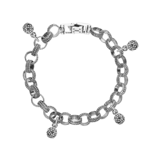 Серебряный браслет с марказитом