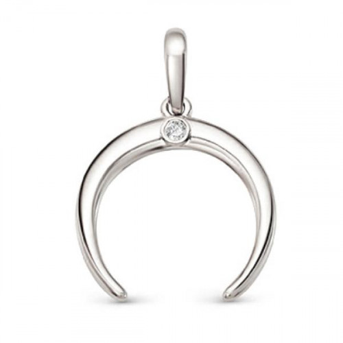 Подвеска из белого золота с фианитом