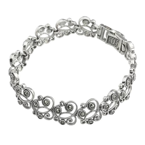 Серебряный браслет с марказитом