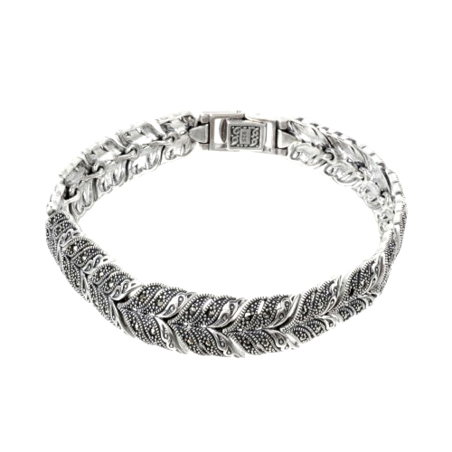 Серебряный браслет с марказитом