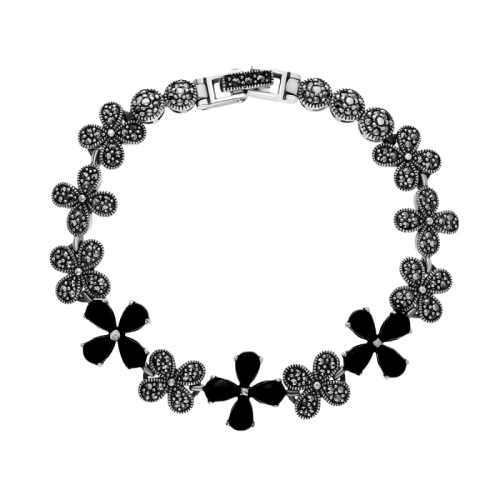 Серебряный браслет с агатом