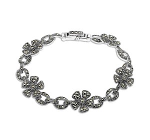 Серебряный браслет с марказитом