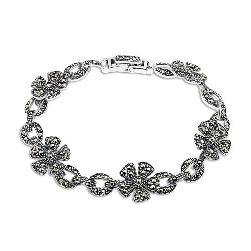 Серебряный браслет с марказитом