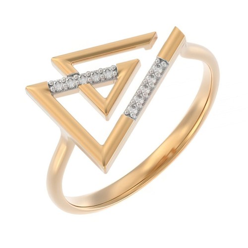 Золотое кольцо с фианитом