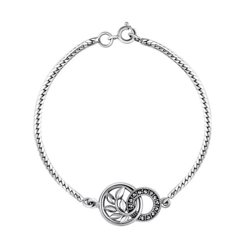 Серебряный браслет с марказитом