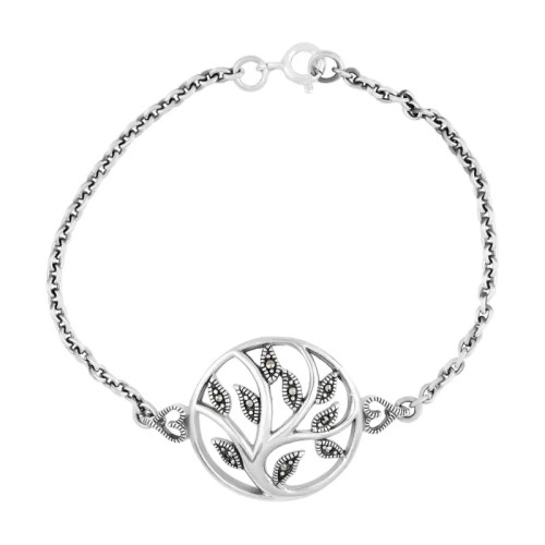 Серебряный браслет с марказитом