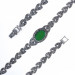 Серебряный браслет с агатом зеленым