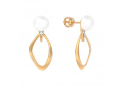 Золотые cерьги классические с жемчугом