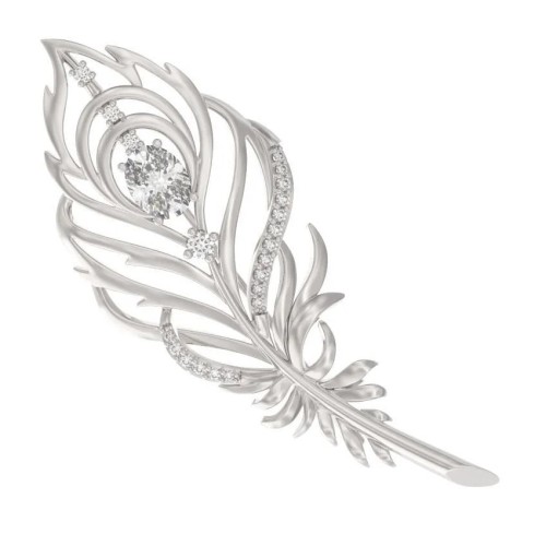 Брошь из серебра с фианитом