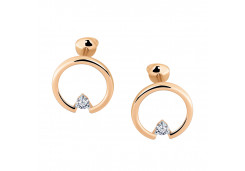 Золотые cерьги пусеты (гвоздики) с бриллиантом