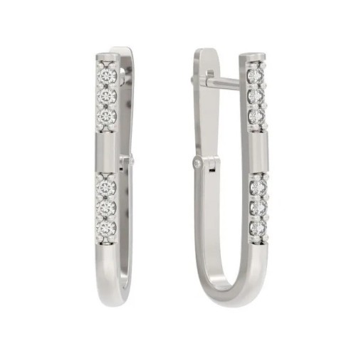 Серебряные cерьги с фианитом