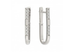 Серебряные cерьги с фианитом