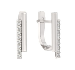 Серебряные cерьги с фианитом