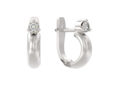 Серебряные cерьги классические с фианитом