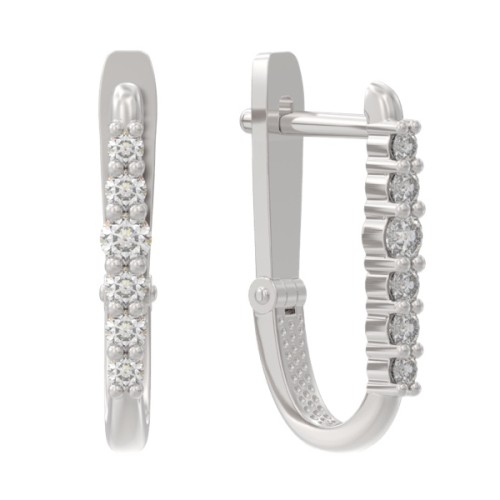 Серебряные cерьги с фианитом