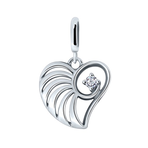 Подвеска из белого золота с бриллиантом