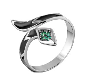 Серебряное кольцо с кристаллом