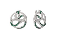 Серебряные cерьги классические с кристаллом