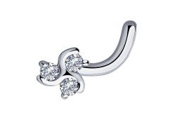 Серьга д/пирсинга из белого золота с бриллиантом