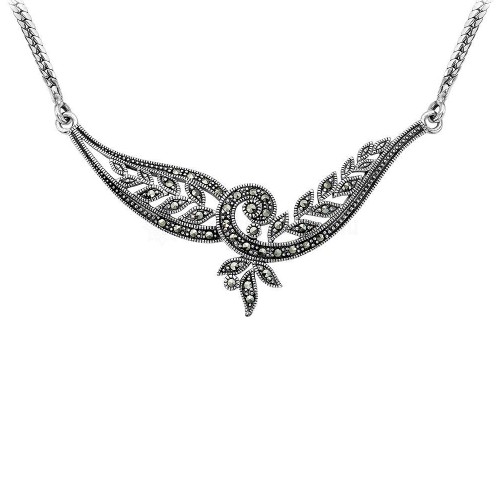 Серебряное колье с марказитом