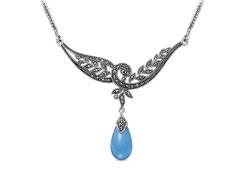 Серебряное колье с бирюзой