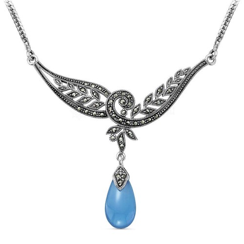 Серебряное колье с бирюзой
