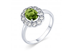 Серебряное кольцо с хризолитом