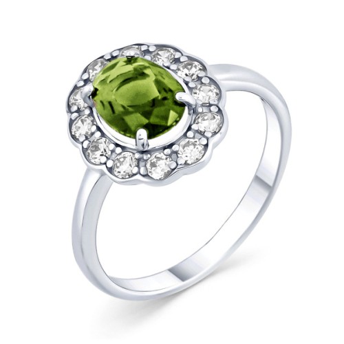 Серебряное кольцо с хризолитом